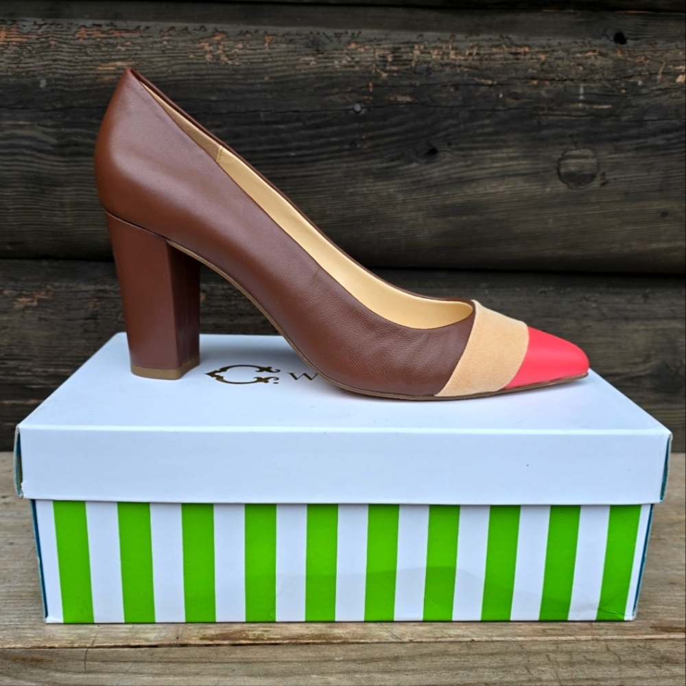 C. Wonder NEW!! Jillina Retro Inspired Color Block Comfort Heel Pumps 9M
